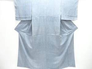 未使用品　縞にのり散らし模様小紋着物